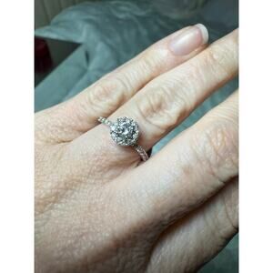 Genuine Diamond Halo Pavé Ring | .65 CTW | Size 5.25 | White Gold